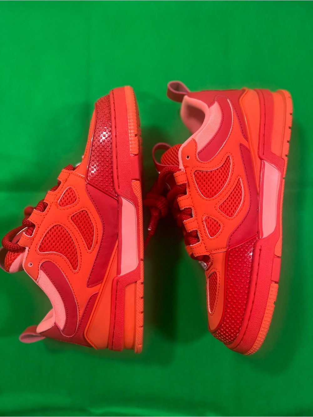 Mens Bright Red Athletic Sneakers - Stylish Everyday Play Shoes
